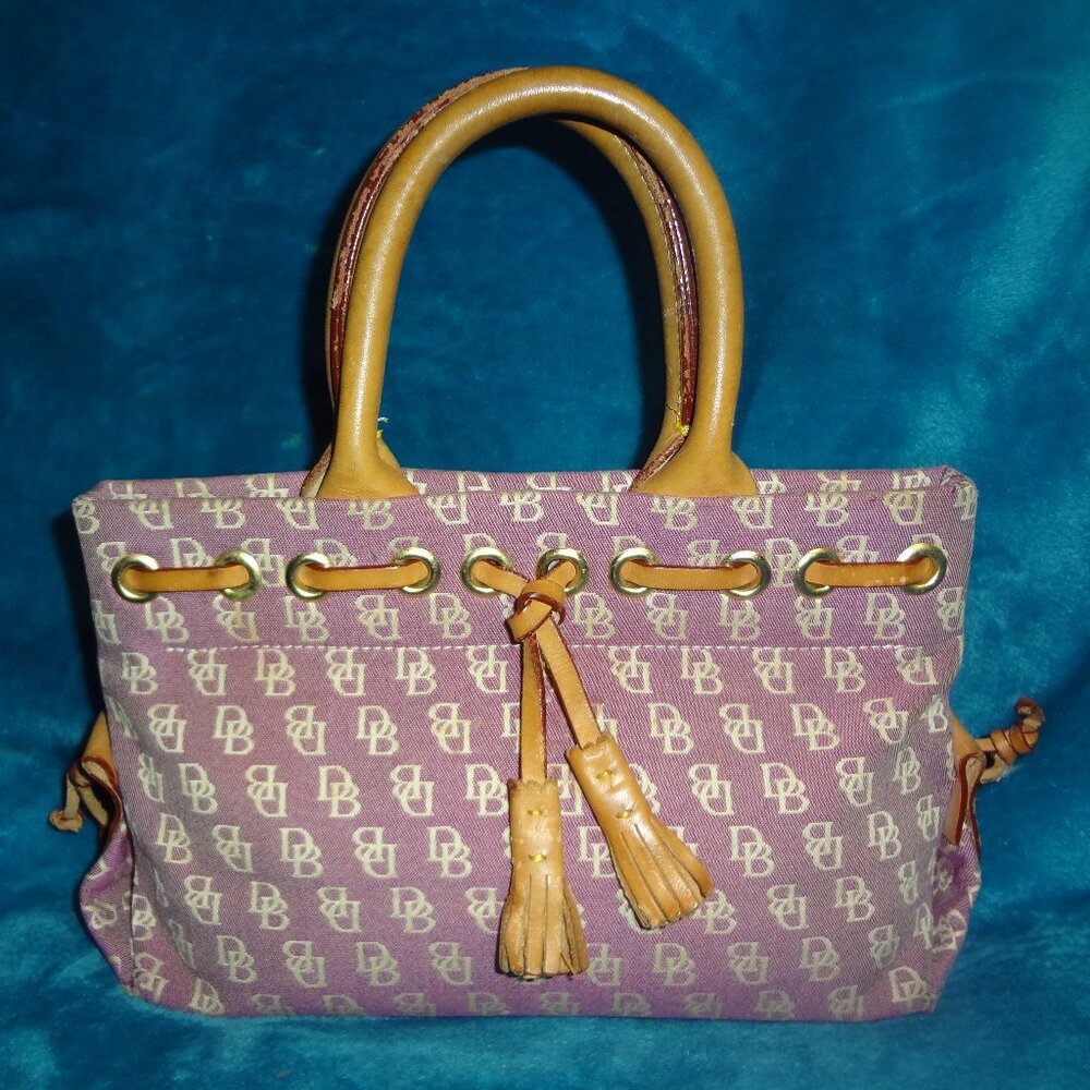 Pale Wine Signature Fabric Dooney and Bourke Small Top Carry Bag